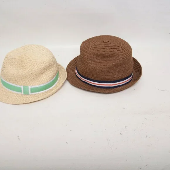 Baby Boy Straw Fedora Hats Lot – Gymboree XS/S & Janie and Jack 6–12M - Picture 3 of 7
